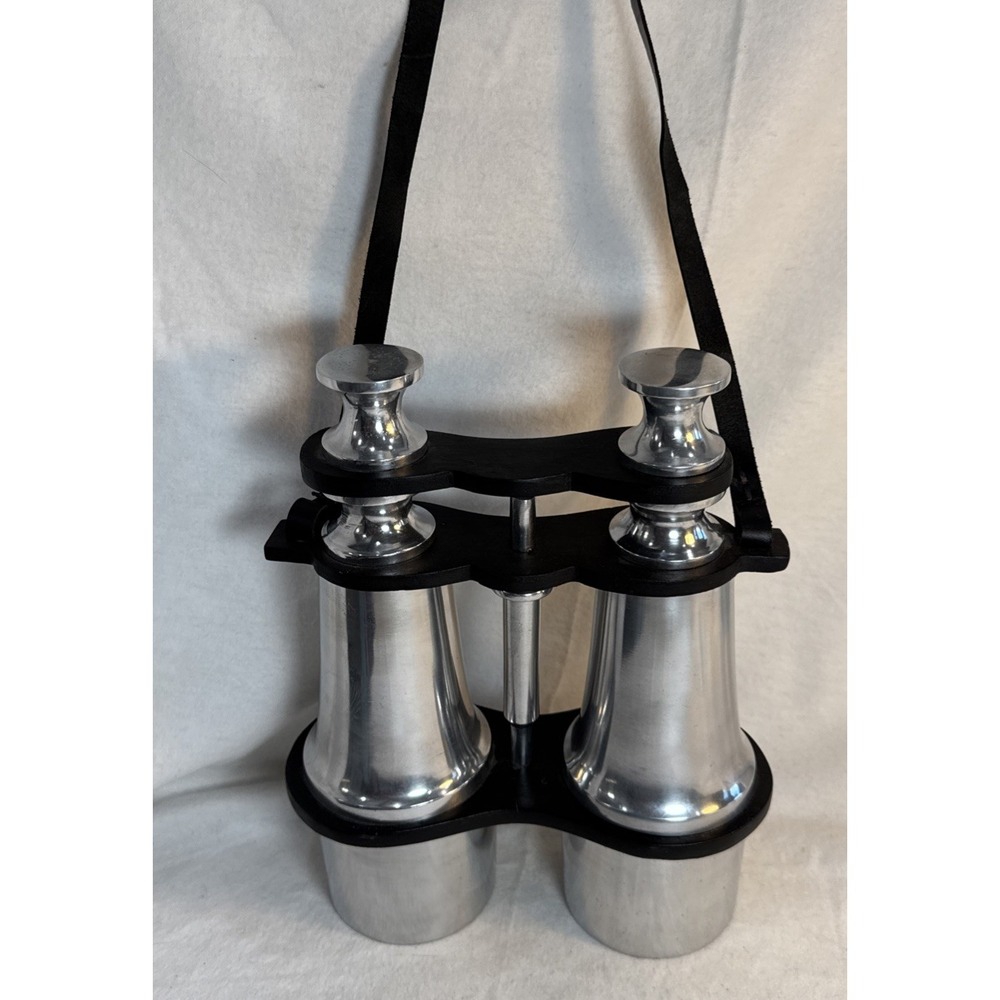 Metal Binoculars Decor Art Piece Silver Tone Black Unique Unusual Gadget 10.5"